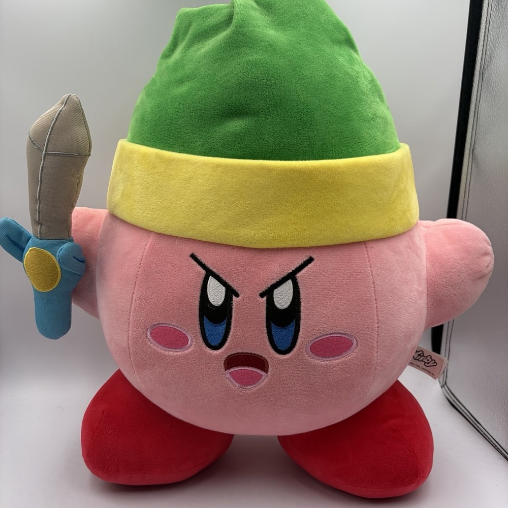 KIRBY w/ Sword Jumbo 16" Large Mega Plush Nintendo Link Stuffed‎ Toy Christmas